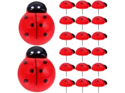 Abaodam 20-tachinhas Decorativas De Plástico Em Formato Joaninha Vermelha, Resistentes À Deformação, Ideais Para Mapas E
