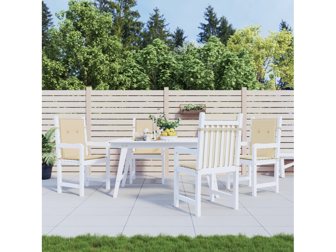 Vidaxl Almofadões Lombares P/ Cadeiras De Jardim 4pcs Oxford Bege