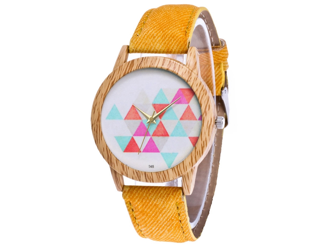 Reloj De Pulsera Para Mujer Unisex De Moda Cuarzo Analógico Deportivo Color Amarillo