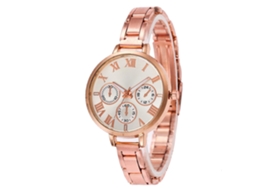 Reloj De Cuarzo Elegante Y Casual Unisex Con Correa De Acero, Regalo (oro Rosa)