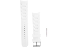 Pulseira de silicone para relógio com fivela de pino, substituição de 20 mm, branca.