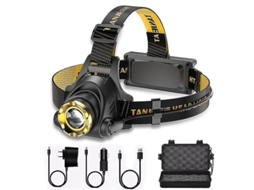 Lanterna Frontal Led Recarregável 990000lm Com Zoom Ajustável, 3 Modos E Impermeável Para Camping E Senderismo