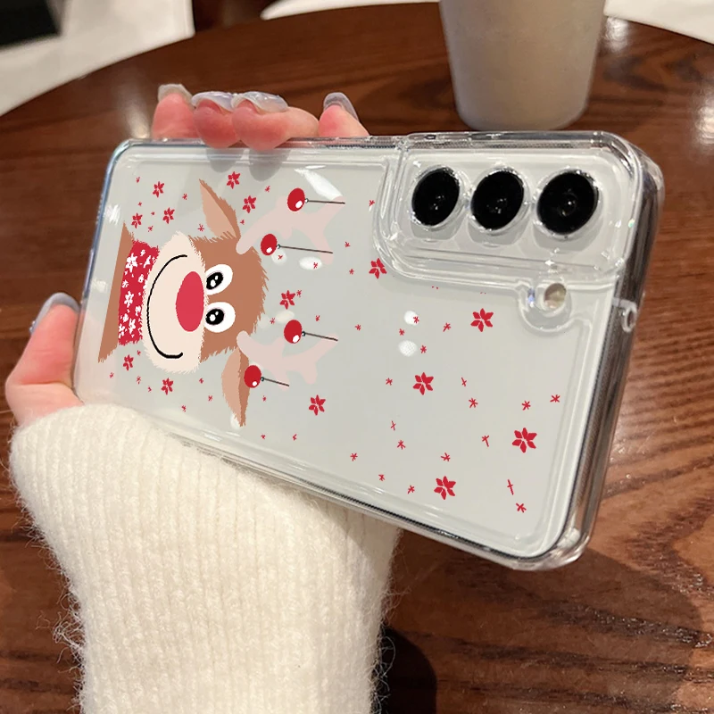 (a924) Galaxy A55) Capa De Celular Samsung Com Árvore De Natal, Macia