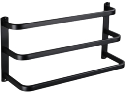 Suporte Para Toalhas Em Aço Inoxidável 304, Preto, Com Trilho Para Fixação Na Parede, Para Cozinha E Banheiro 30cm