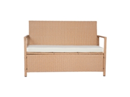 Banco De Armazenamento Em Vime Sintético Succebuy, 121 X 59 X 81,5 Cm, Para Exterior