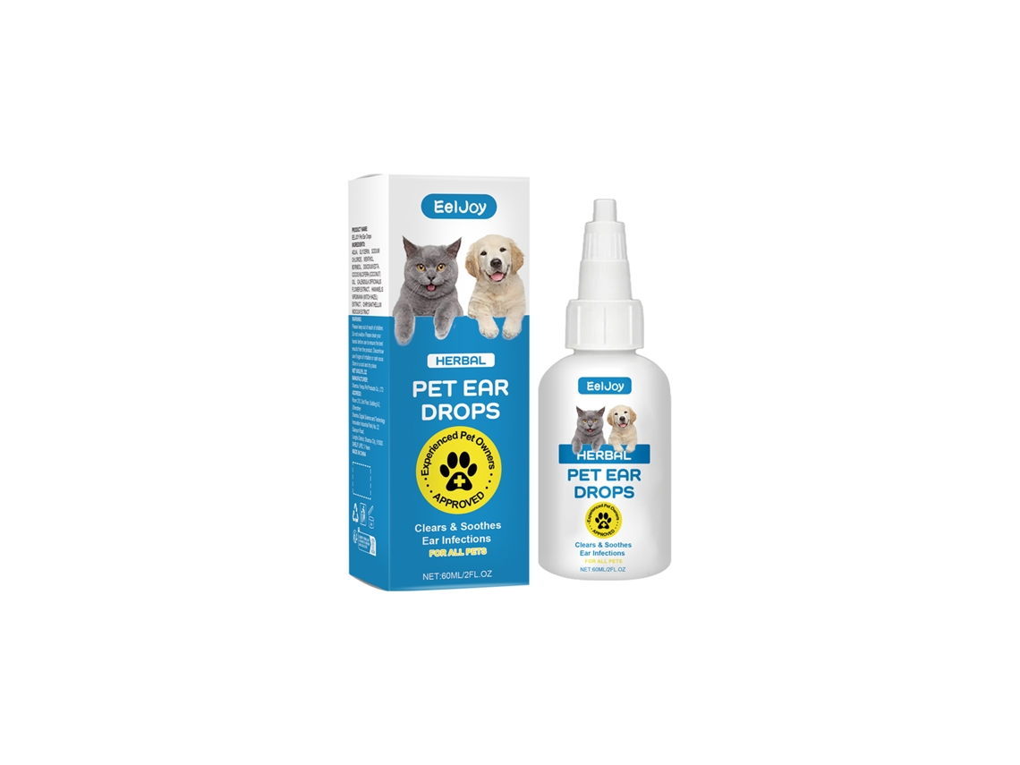 Gotas Eeljoy para Ouvido Cuidados Diários e Limpeza Suave em Gatos, Cães e Coelhos LAXISCREED