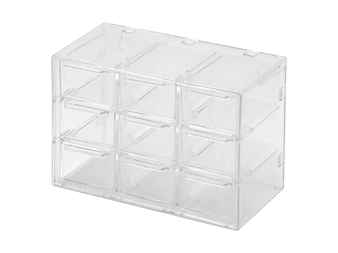 Caixa de Armazenamento com Grelhas Transparente 9 Compartimentos para Bijuterias Artesanato Diy | S/MARCA