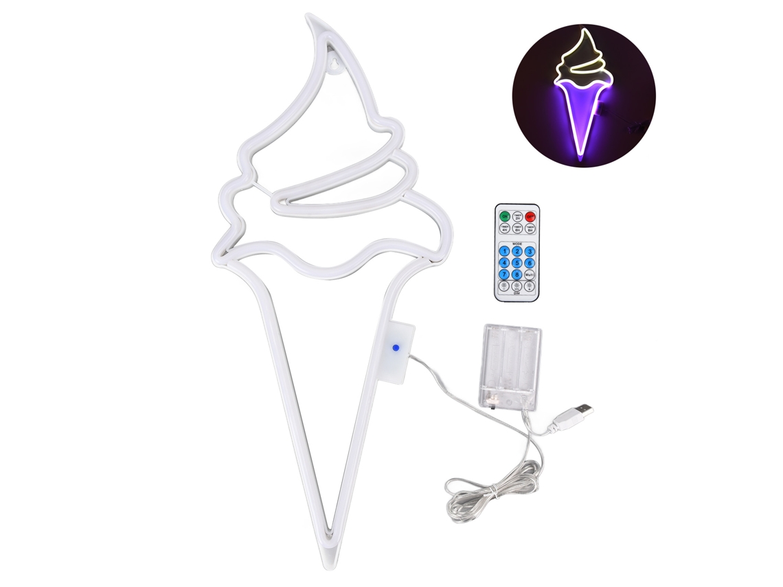 Led Ice Cream Neon Lights LAXISCREED waterproof, battery and usb powered