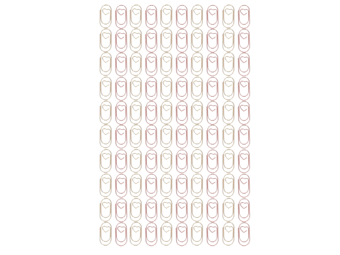 50 Clips Metálicos Pequenos De Escritório Em Ouro Rosa E 50 Clips Dourados Em Forma De Coração, Bonitos E Portáteis Para Classificar Documentos.