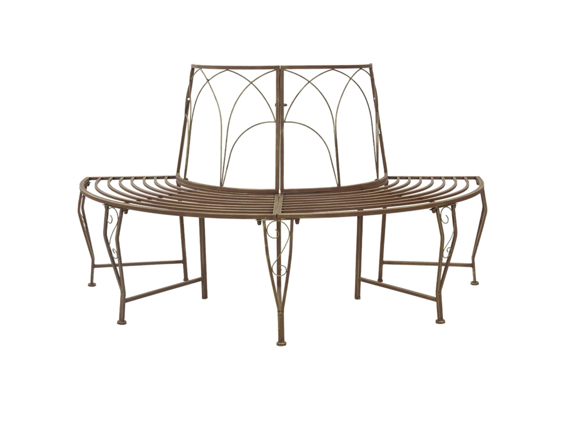 Vidaxl Banco De Árvore 4-número De Lugares 160 X 80 X 89 Cm Aço