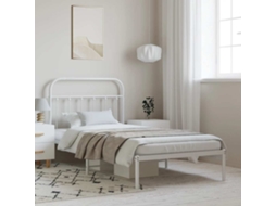 Estrutura De Cama Com Cabeceira 100x190 Cm Metal Branco