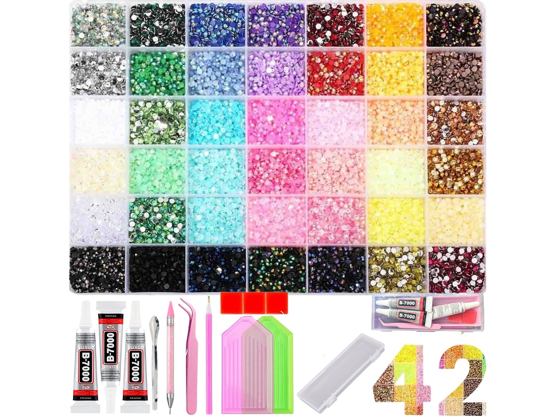 42 Cores Strass De Resina Gelatinosa 3mm Com Caixa - Eifson