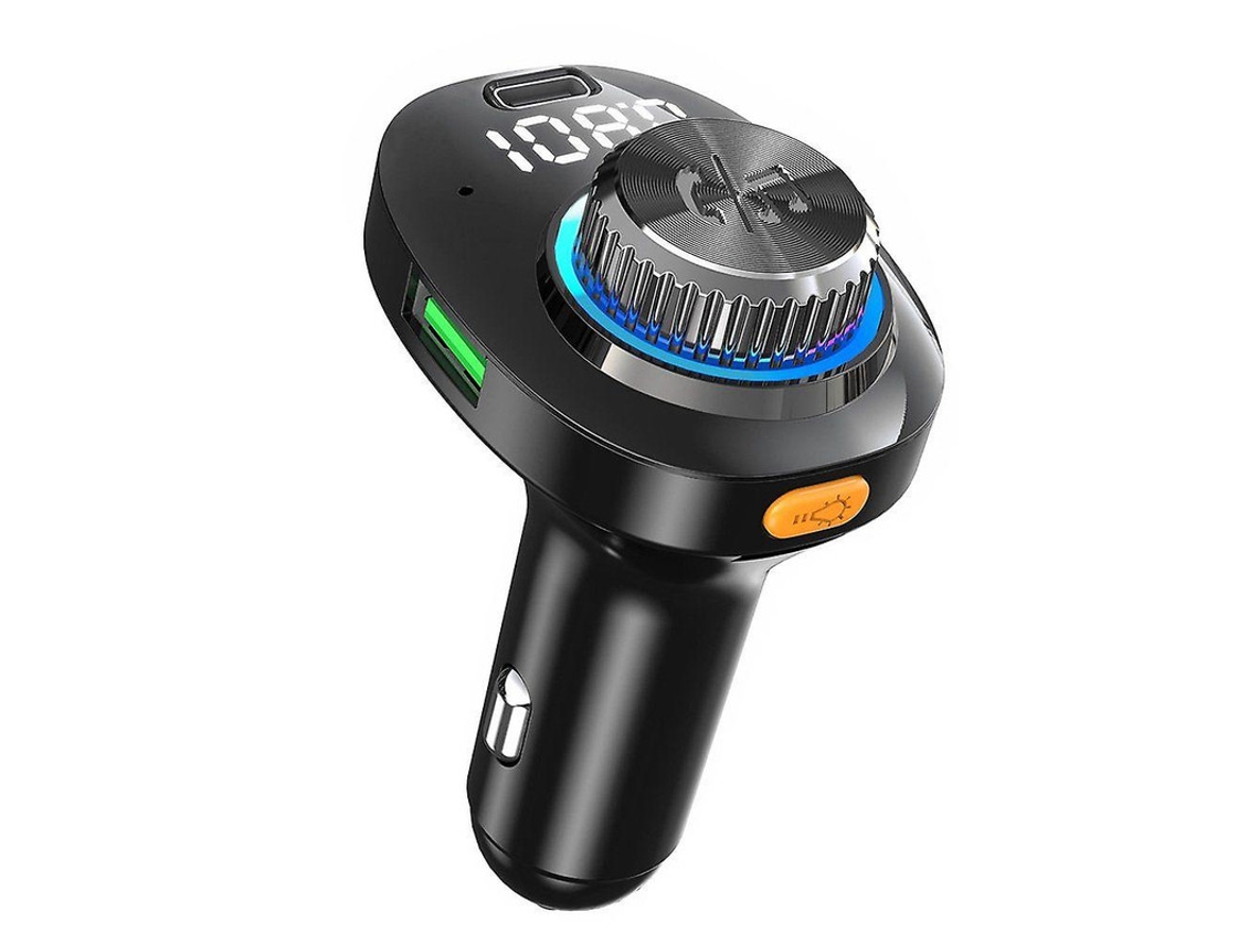 Transmissor Fm Bluetooth com Carregamento Usb Duplo Chamadas Viva-Voz e Compatibilidade Universal para Smartphones YIZHOOD Preto