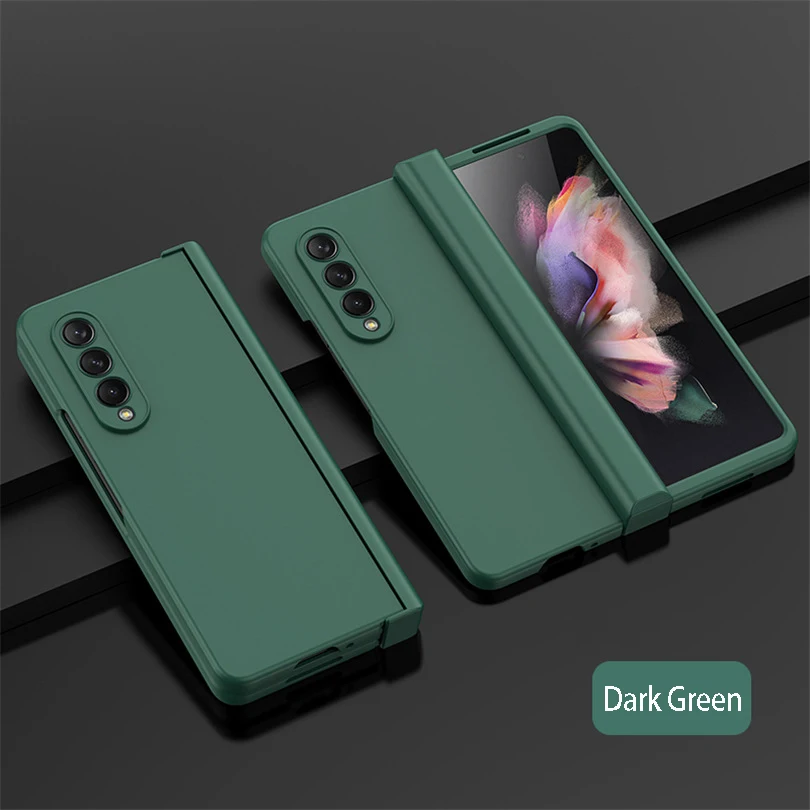(verde Escuro, Galaxy Z Fold4) Capa Para Celular Em Policarbonato, Compatível Com Samsung, Capa Protetora Dobrável Ultrafina Com Dobradiça.
