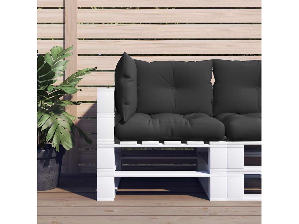 Vidaxl Almofadões Para Sofás De Paletes 3 Pcs Tecido Preto