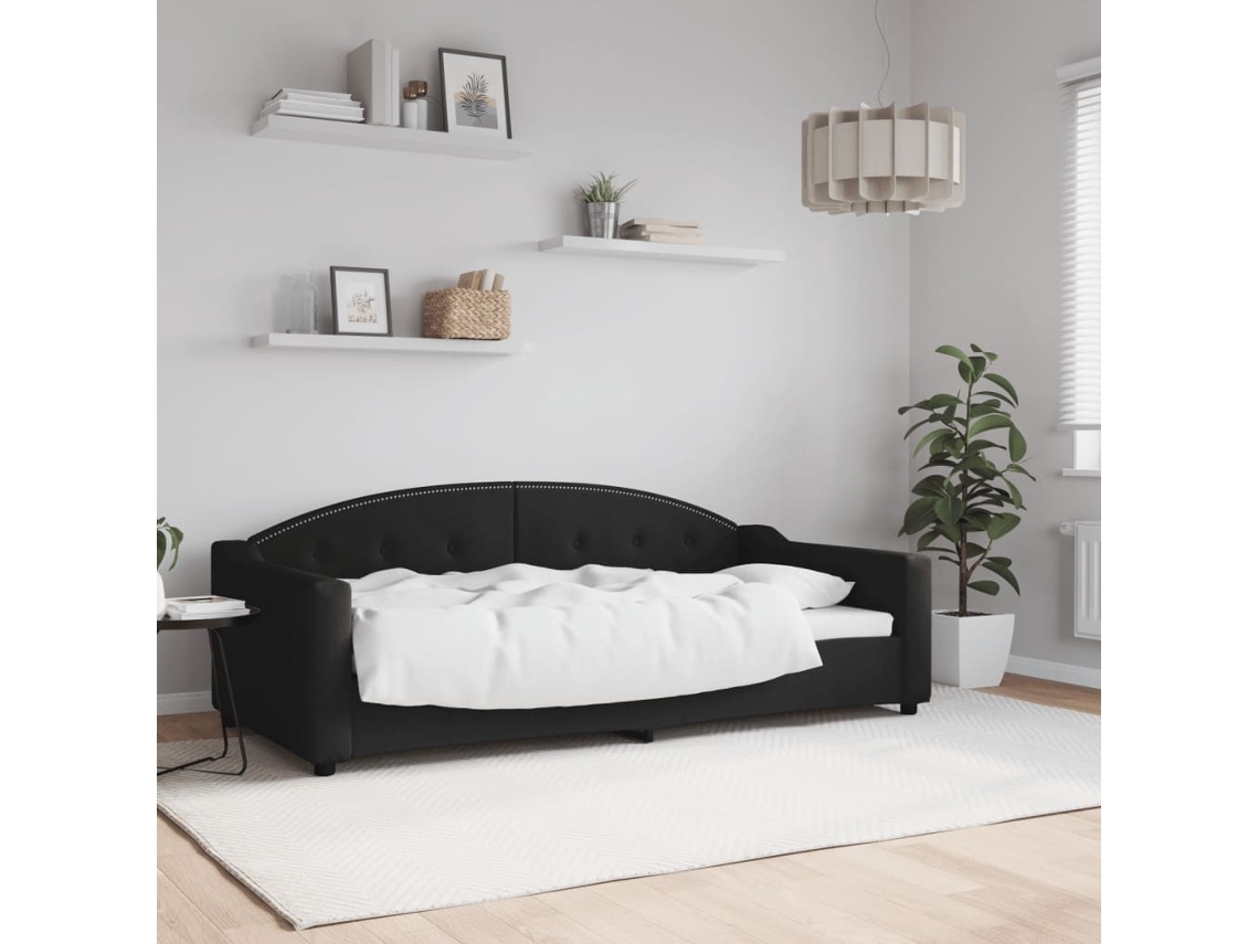 Sofá cama 90x190 cm tela negra