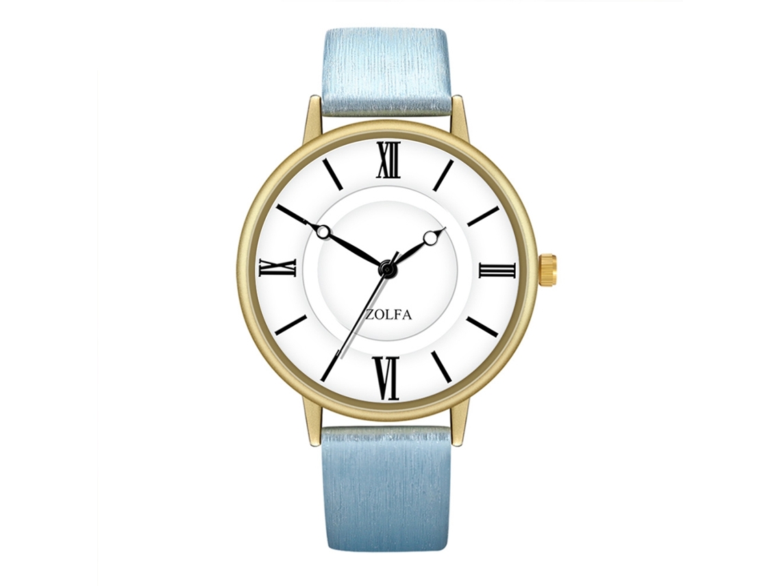 Relógio de Pulso Casal com Pulseira Pu Movimento de Quartzo Azul