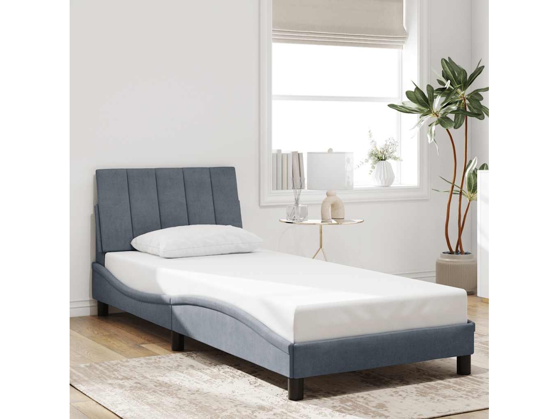 Vidaxl Estrutura De Cama Sem Colchão Hanko 80x200 Cm Veludo Cinzento-escuro