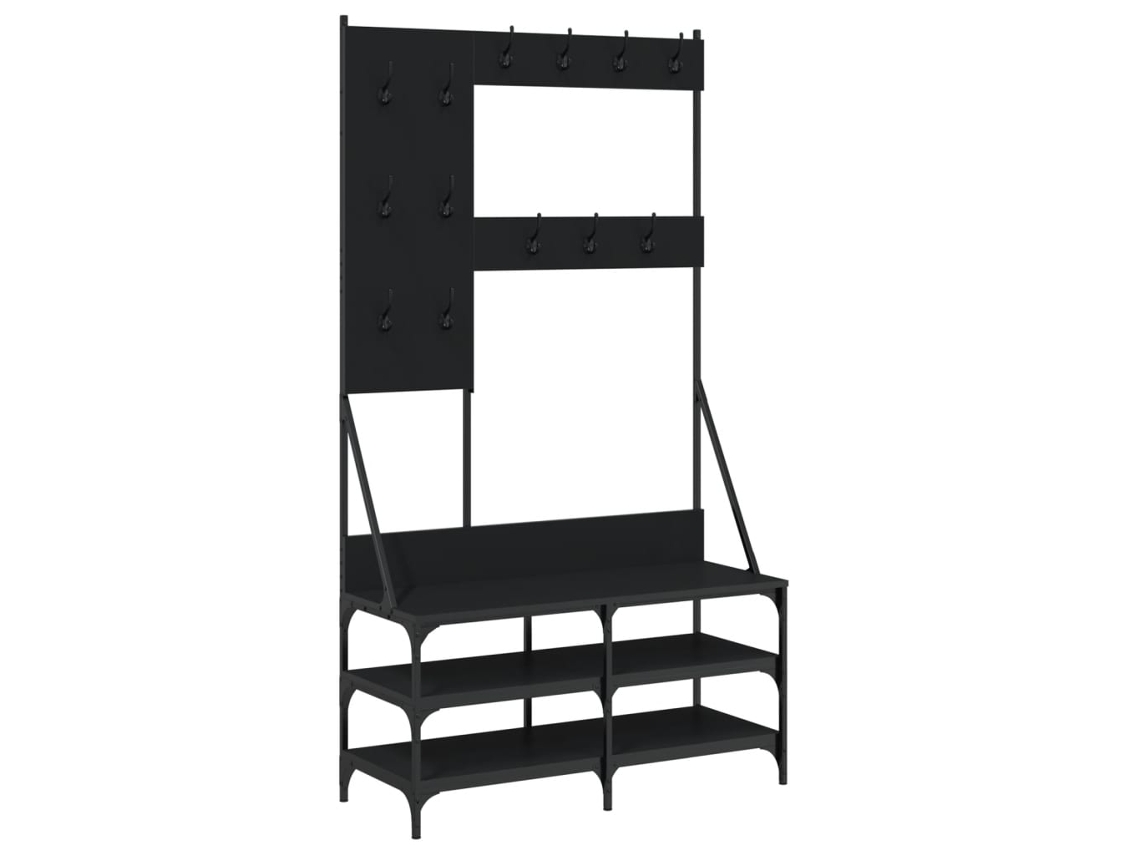 Bengaleiro c/ arrumação de calçado VIDAXL preto (100x40x184 cm)