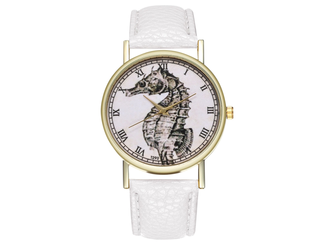 Reloj De Muñeca Analógico De Cuarzo Con Dial Redondo Para Mujer Y Hombre Zhoulianfa Blanco