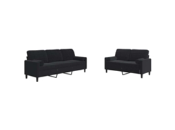 Maison Exclusive - 2 Pcs Conjunto De Sofás Com Almofadões E Rolos Veludo Preto
