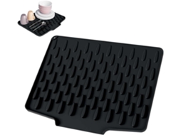 Tapete Secagem Loiça - Tapete Lava-loiça - Escorredor Cozinha - Para Bancada E Pia - Silicone - 40x32,5 Cm - Preto