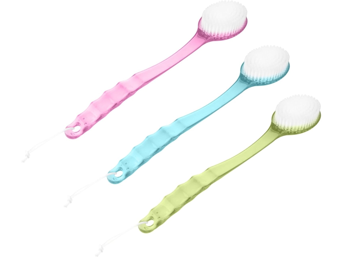 Conjunto De 3 Escovas Banho Com Cabo Longo Veemoon Para Costas, Corpo E Pernas