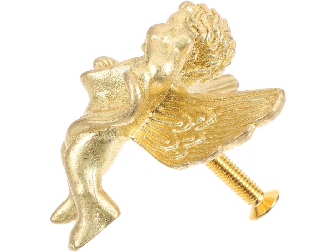 Puxador Decorativo Em Latão Formato De Anjo Para Gavetas E Armários, Com Design Delicado