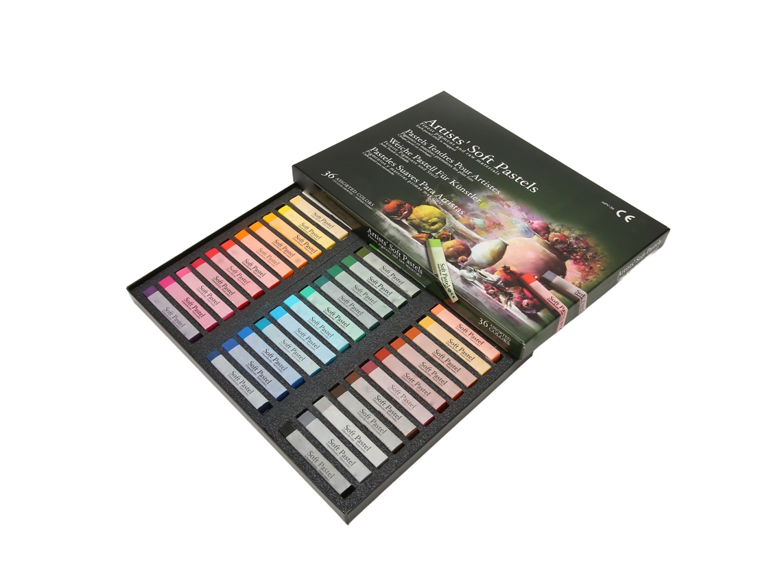 Creta Pastel Suave Seco 36 Cores Lápis Profissionais Para Arte Desenho Pintura