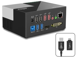 Adaptador Docking Station USB-C com Alimentação de 100 W YIZHOOD Cinza