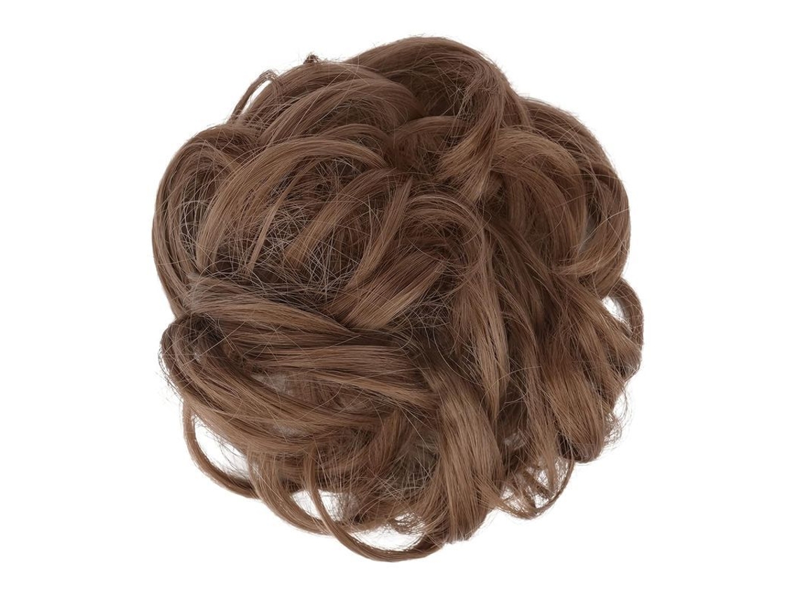 Extensão De Coque De Cabelo Cacheado Desordenado Com Elástico Peça De Cabelo Sintético Donut