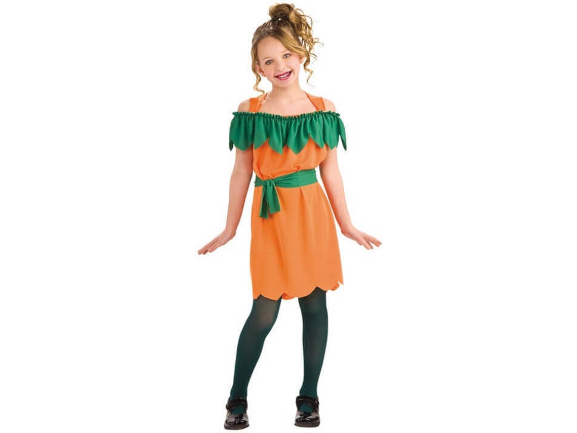 Fato de Menina DISFRAZZES Abóbora Com Folhas Verde E Laranja (Tam: 8 a 10 anos)