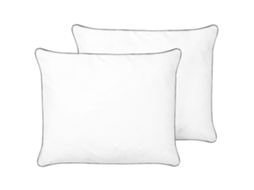 Conjunto De 2 Almofadas De Cama Beliani Pelister De Algodão Japara Branco 60x50x5