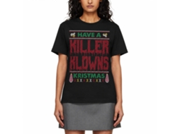 Rockinstone Killer Klowns Ugly Sweater Black Adult T-shirt Size:l