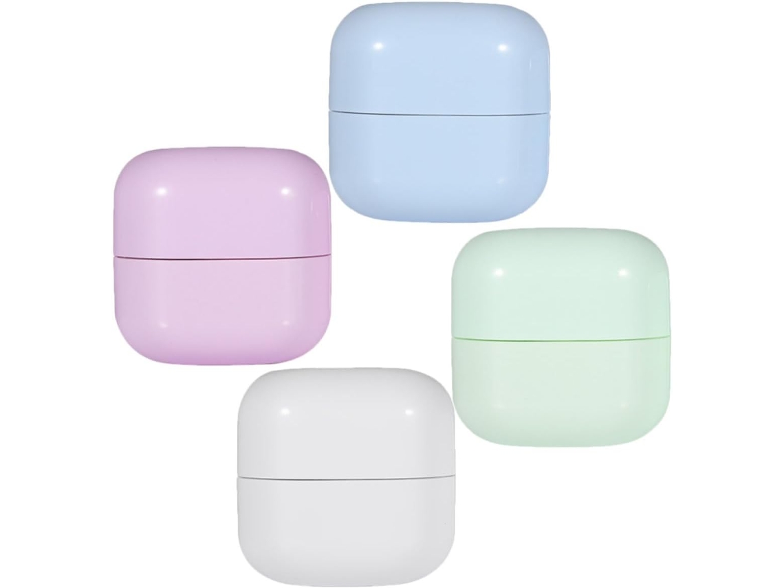 Conjunto De 4 Potes De Plástico Para Creme, Ideais Para Viagem