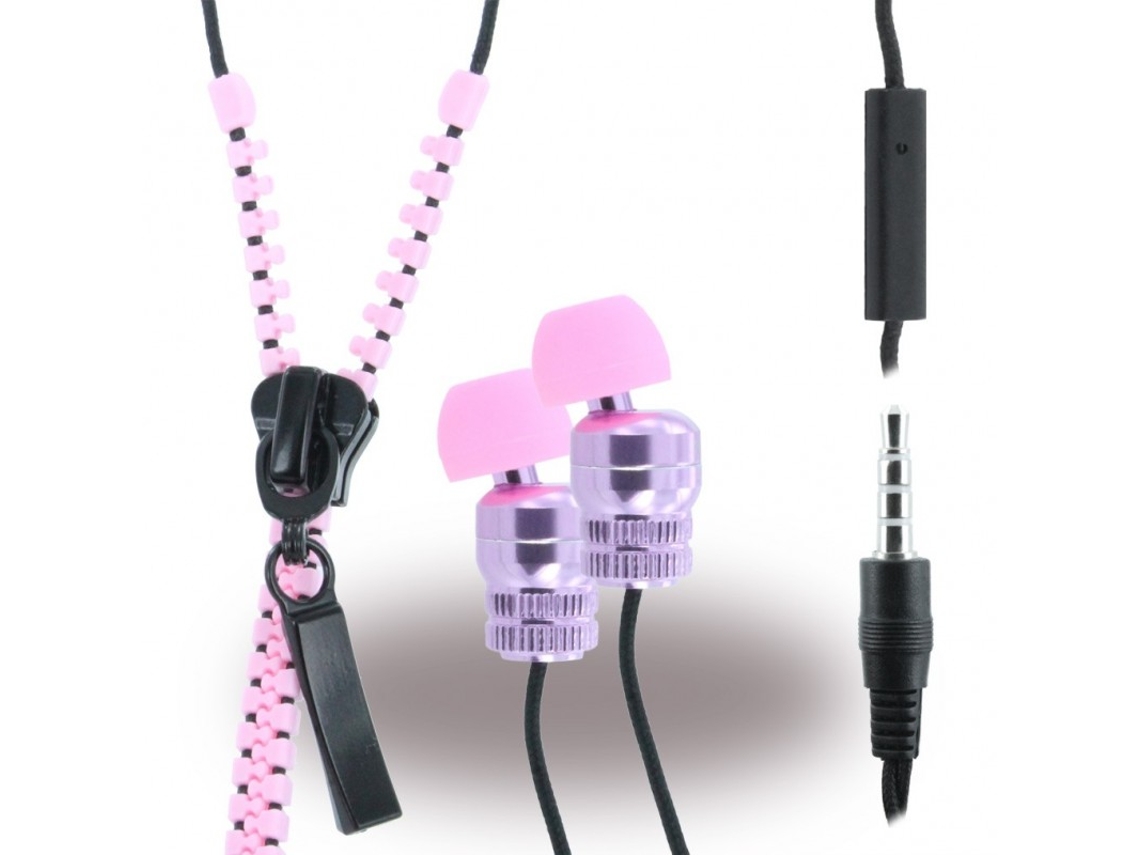 Auriculares Konkis Zipper Stereo (In Ear - Rosa)