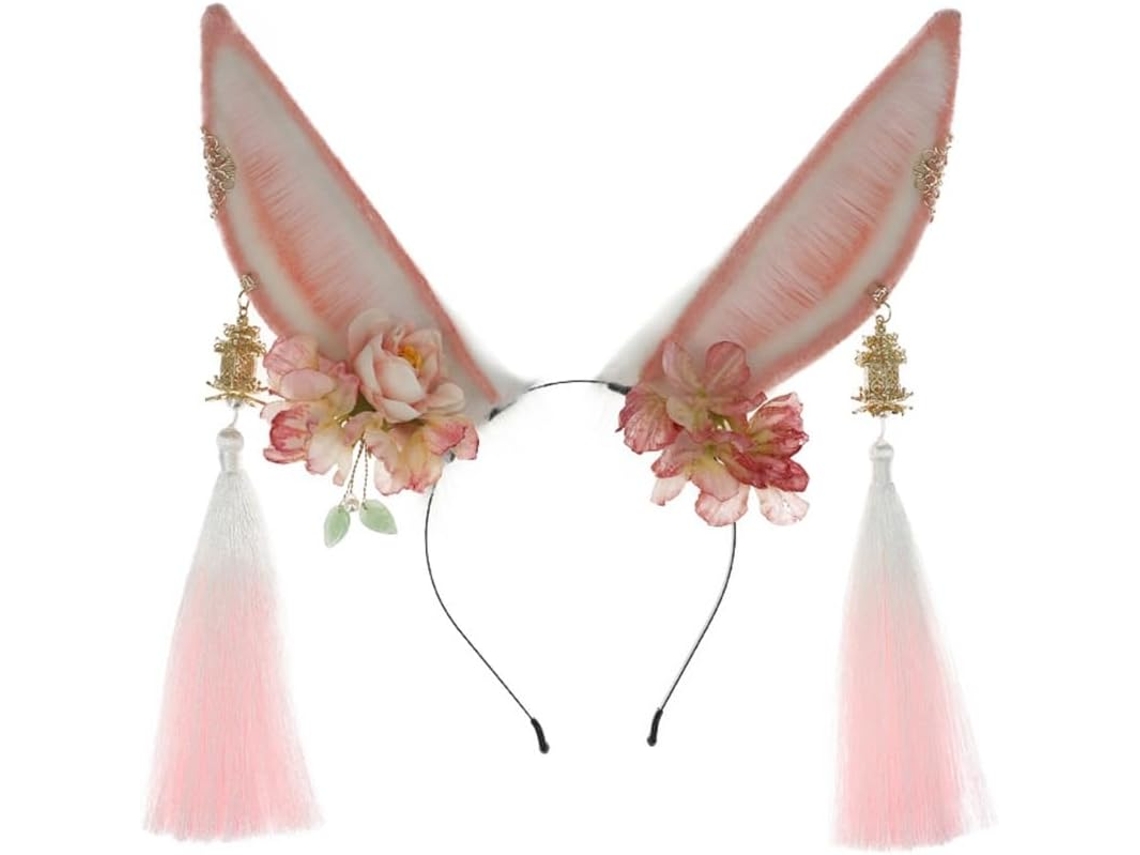 Tiara de Orelhas de Coelho com Flor SFUSHOS