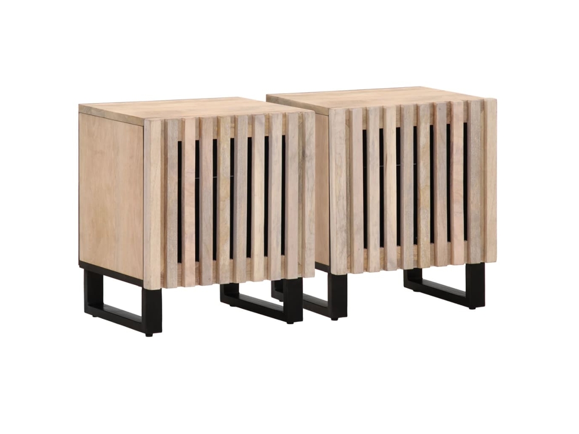 Mesa de Cabeceira Branqueada Castanho (40x34x46cm)