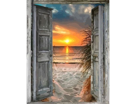 Pintar com Números FIGURED'ART com Moldura 40X50Cm Porta para O Mar Pn5834-Y