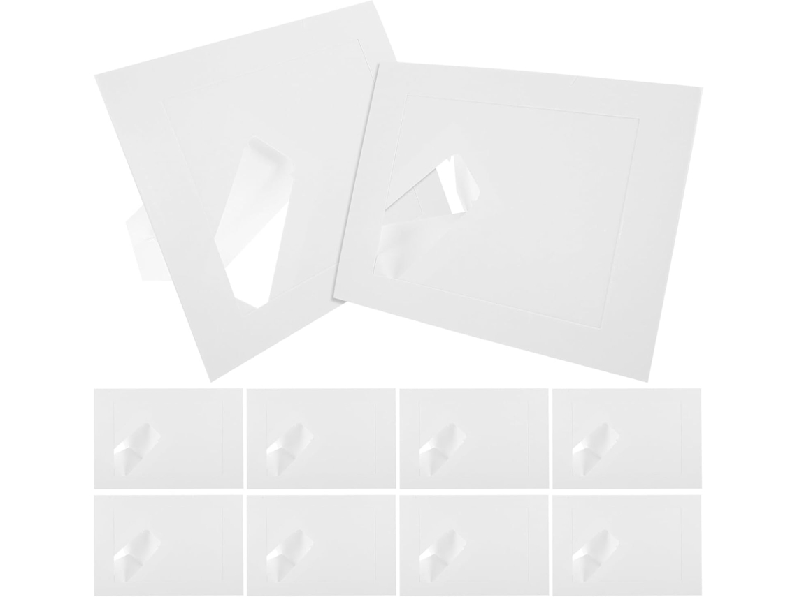 Conjunto 10 Molduras Decorativas Papel Kraft Branco Fotos 18 7 Polegadas Decoração Escritório Ambientes GOKOCO