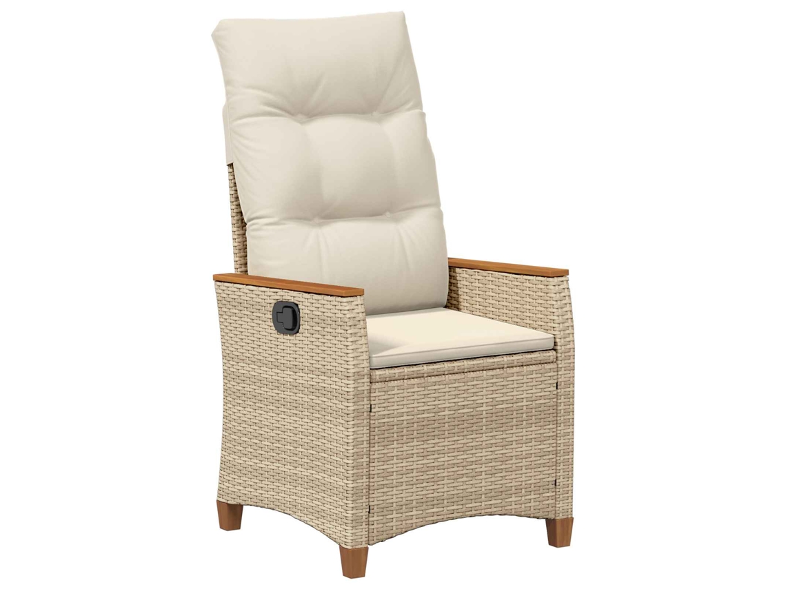 Maison Exclusive - Cadeira De Jardim Reclinável Bege E Creme 64 X 57,5 X 112 Cm