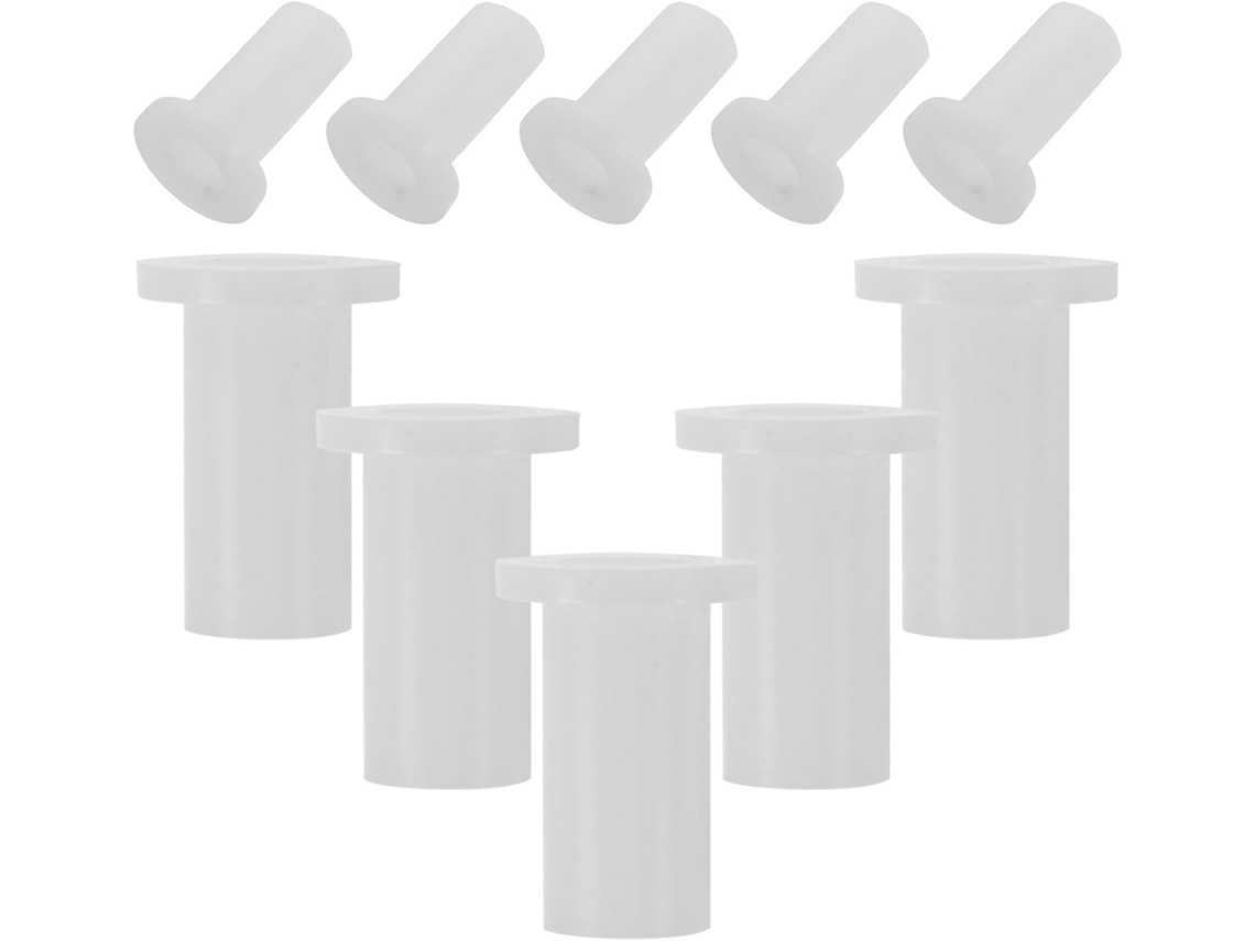 Conjunto De 10 Buchas Dobradiça Para Porta Geladeira, Plástico Branco, Tampa Aberta De 7mm