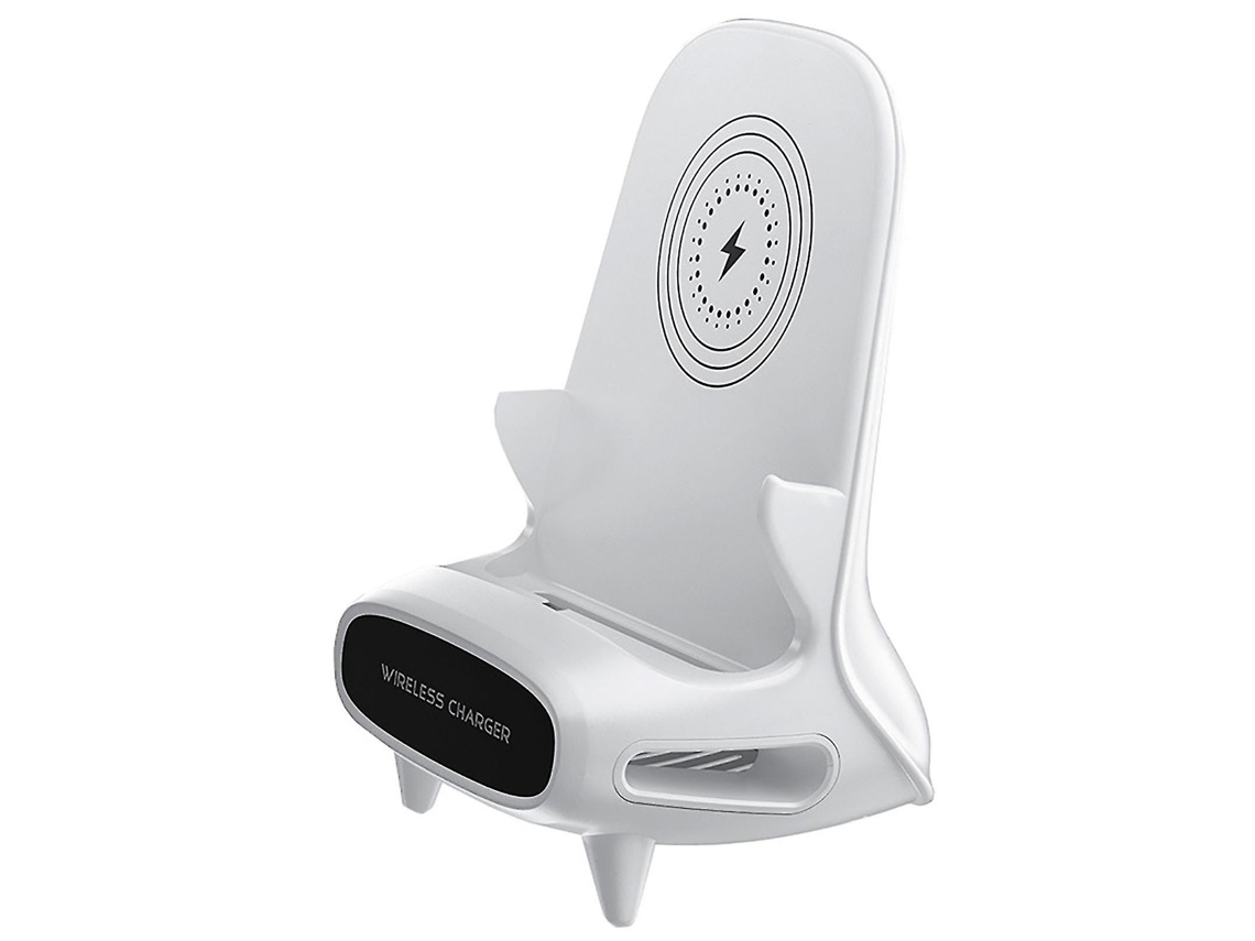 Lurelia Suporte Carregador Sem Fios 15 W, Design Cadeira Portátil, Com Refrigeração, Branco, Para Smartphones Qi