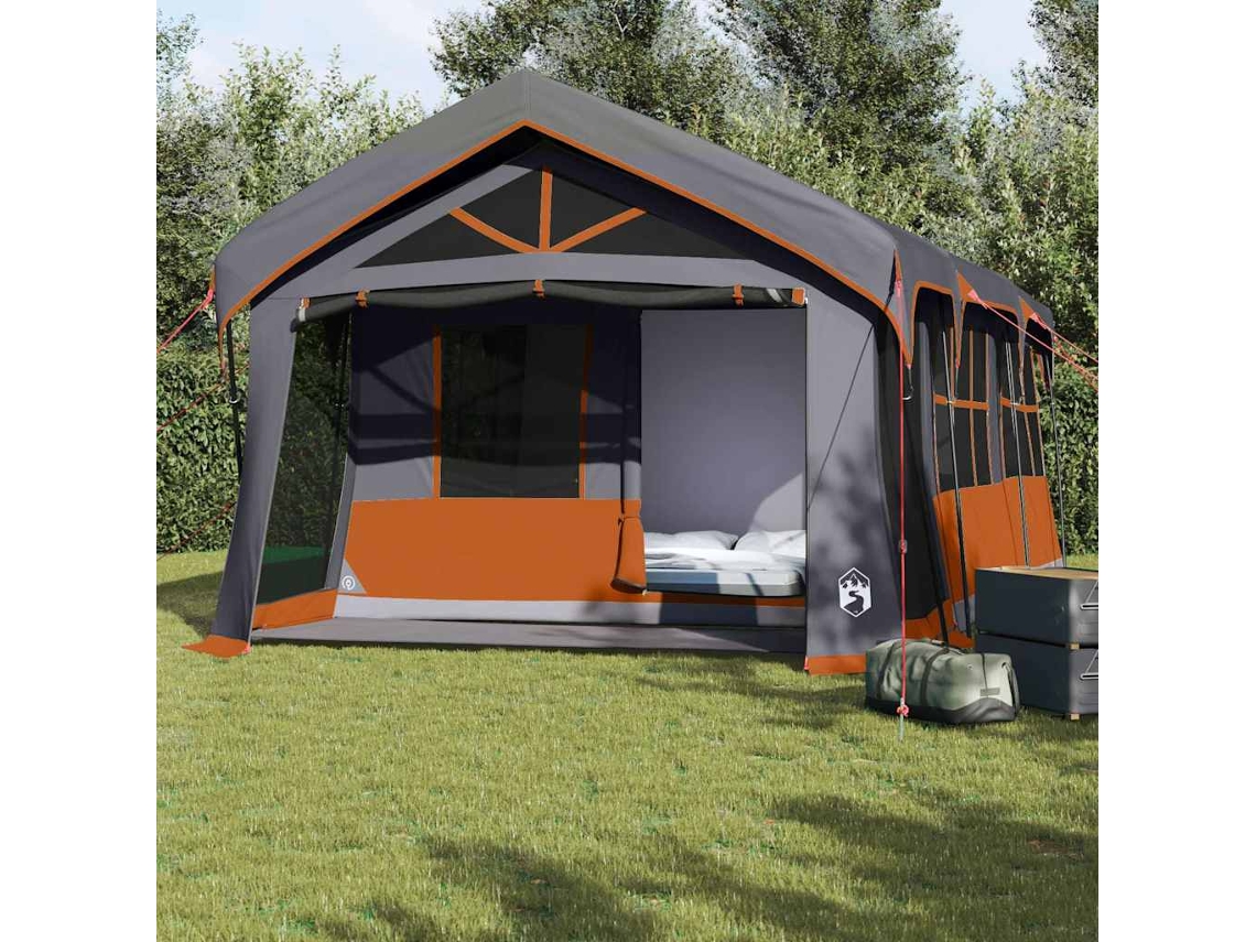 Vidaxl Barraca Familiar Cinza E Laranja 620 X 322 X 240 Cm Poliéster