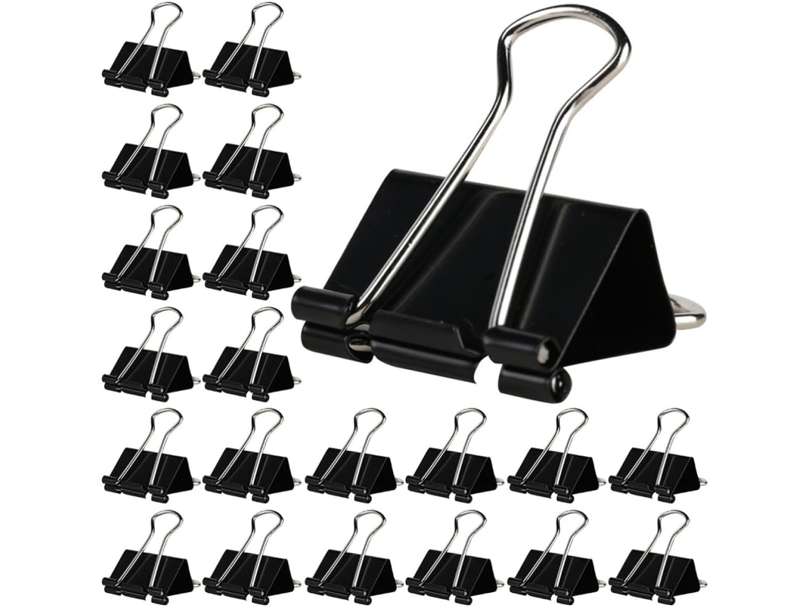 Clips de papel grandes, design multifuncional e fácil remoção, 36 unidades em branco para mesa e escola.