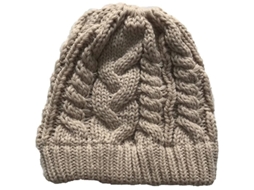 2026 gorro de Lana Elástico para Mujer Con Espacio para Coleta Alto para Invierno Casual Calientito Talla Única Blanco