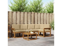Vidaxl Conjunto De Sofás Para Exterior 6 Unid. Natural E Bege