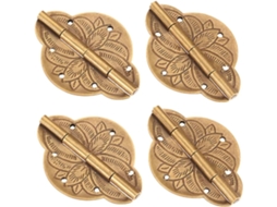 Conjunto De 4 Dobradiças Retrô Chinesas Latão Para Móveis, Com 6