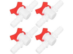 Válvula De Esfera Para Tubulação, Conjunto 4 Peças, Plástico Branco,