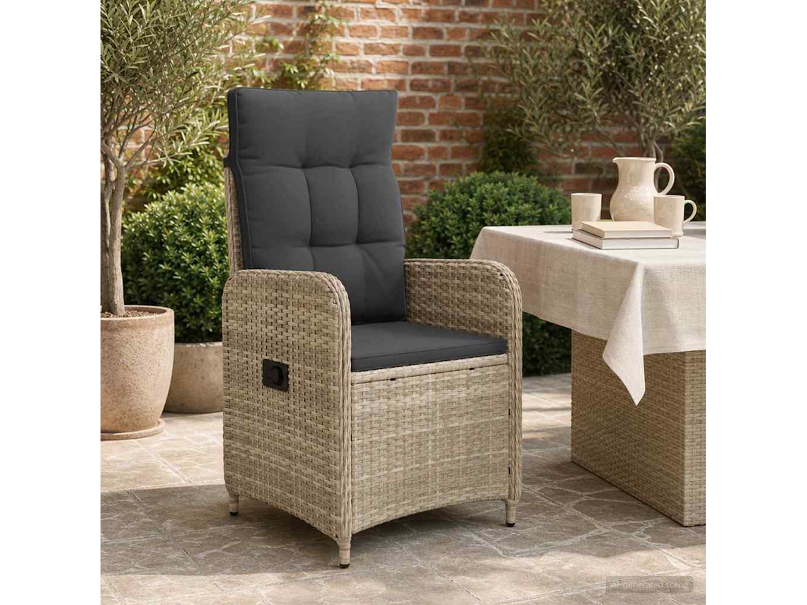 Vidaxl Cadeira De Jardim Reclinável Cinza Claro E Cinza Escuro